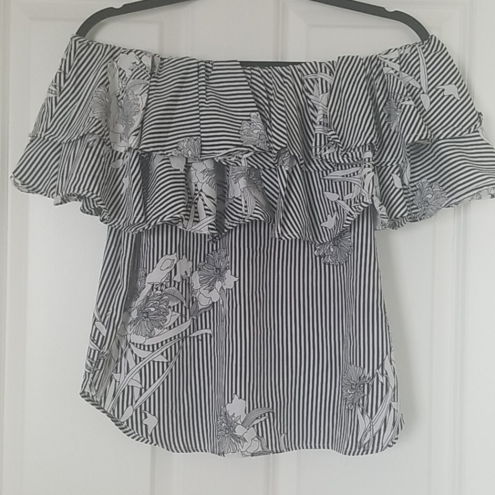 Adorable off the shoulder ruffle blouse